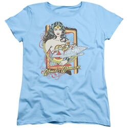 Wonder Woman Womens Shirt Invisible Jet Light Blue T-Shirt