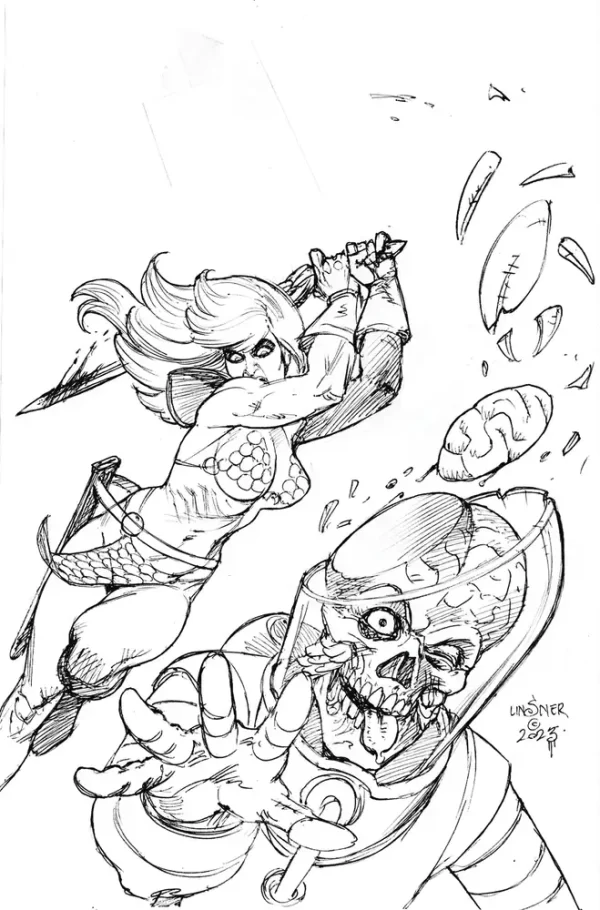 Red Sonja Attacks Mars #2 (Cover I - (Retailer 20 Copy Incentive Variant) Linsner Line Ar)